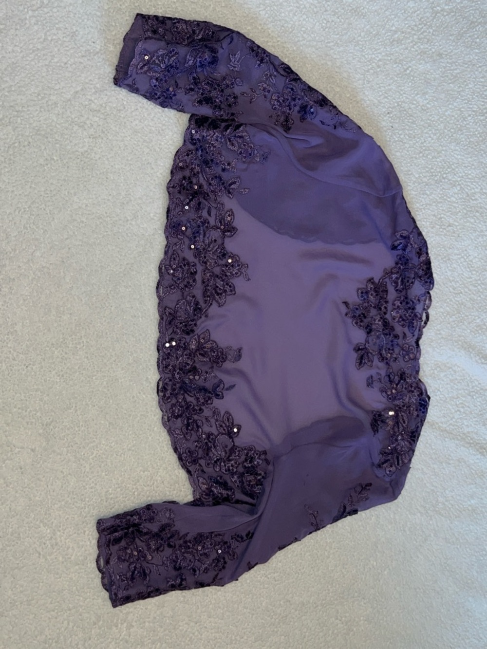 JJs House size14 NWT Purple Ruffle Chiffon Dress w/sequin/lace - Picture 13 of 13